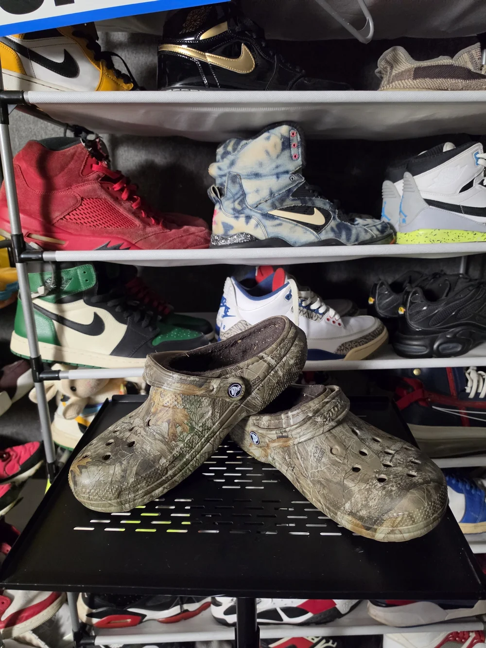 🔥 CROCS Realtree Fur Lined Men Size 9 Camo Slip-On Clogs - Brown/Green